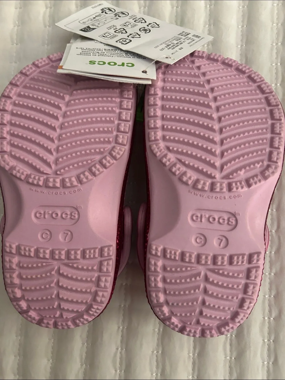 CROCS Pink Disney Princess Kids' Clog Shoes Size 7 NWT